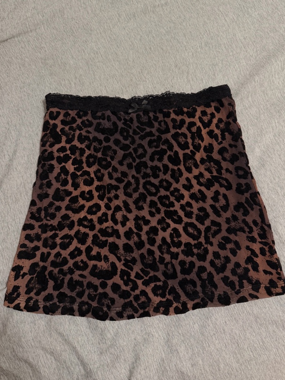 Leopard Print Mini Skirt - Brown/Black